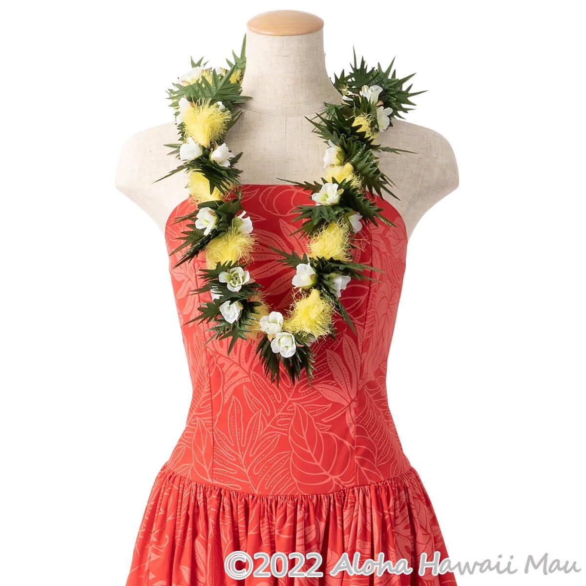 オヒアレフア ローズ レイ イエロー フラダンス レイ