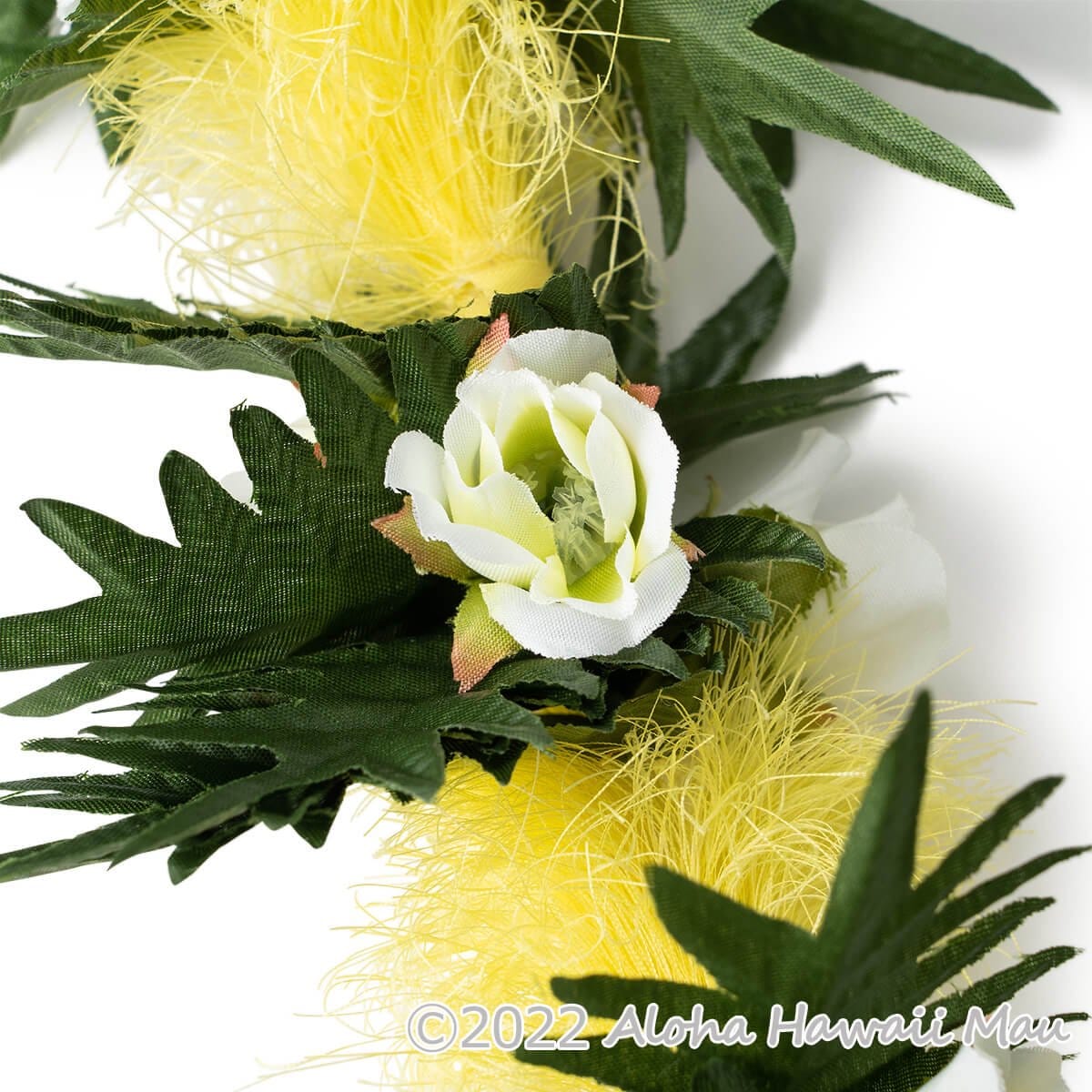 オヒアレフア ローズ レイ イエロー フラダンス レイ