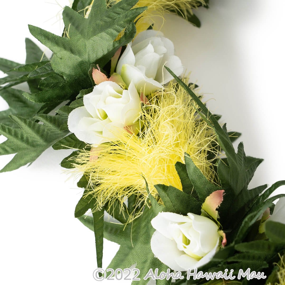 オヒアレフア ローズ レイ イエロー フラダンス レイ