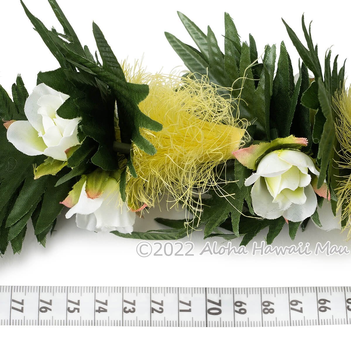 オヒアレフア ローズ レイ イエロー フラダンス レイ