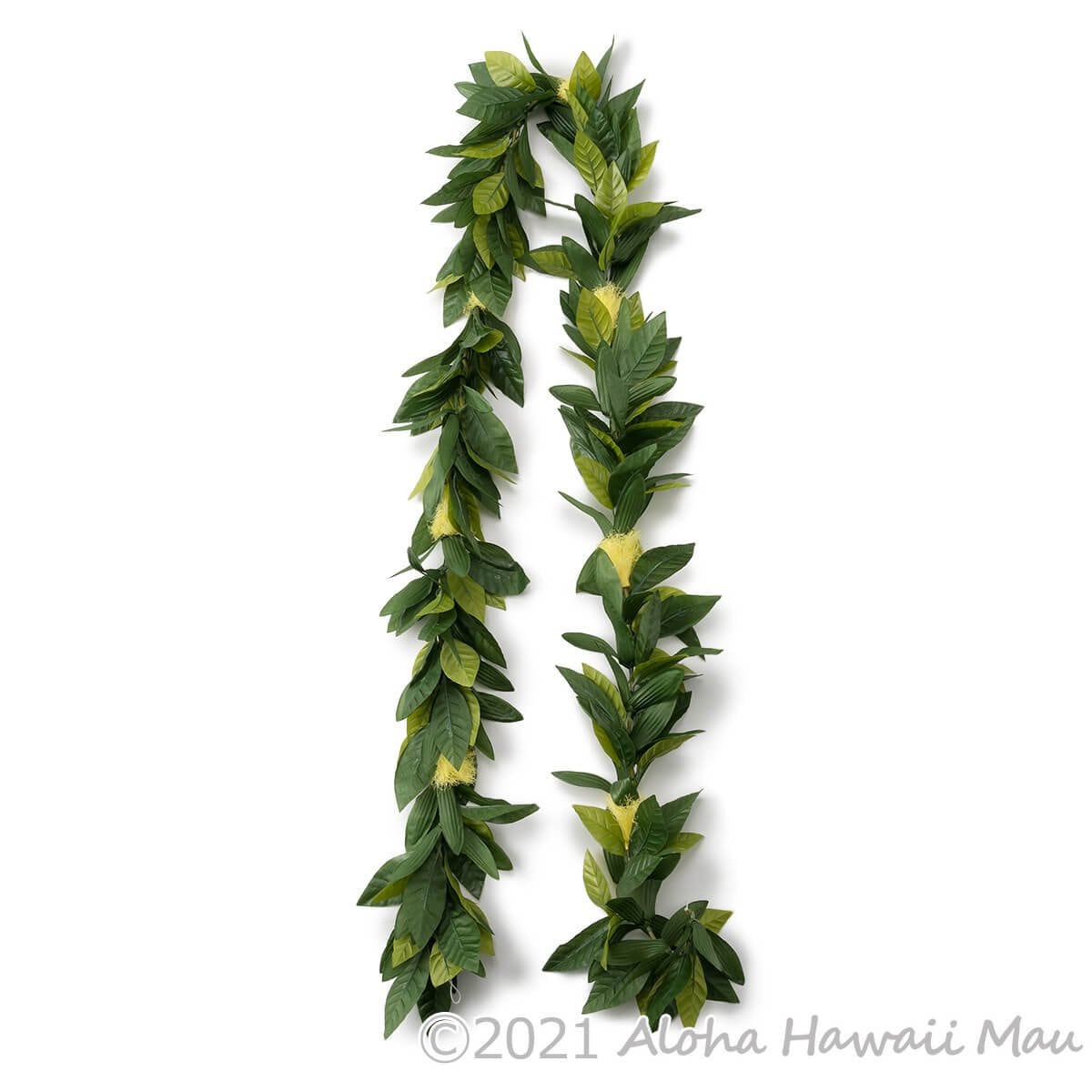 オヒアレフア ハワイマイレ オープンレイ イエロー フラダンス レイ