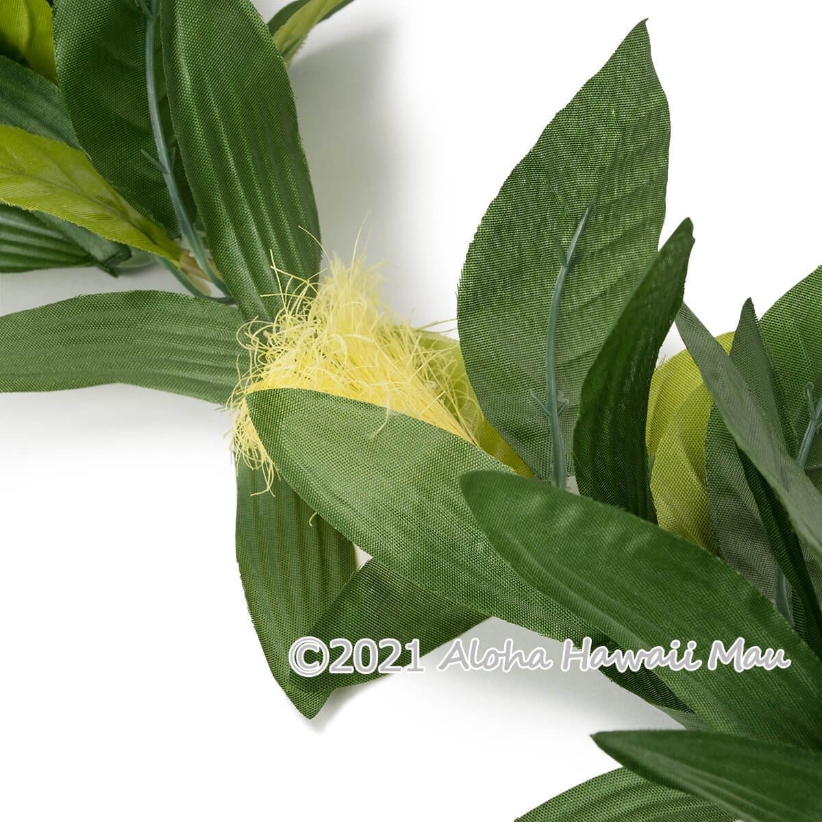 オヒアレフア ハワイマイレ オープンレイ イエロー フラダンス レイ