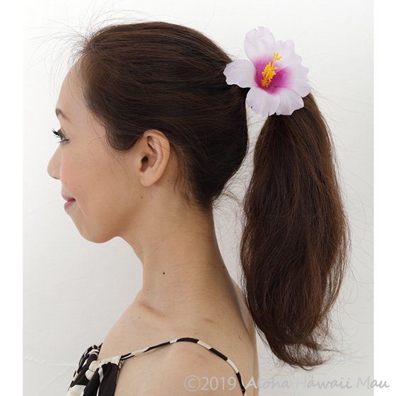 ハイビスカスヘアクリップ パープル