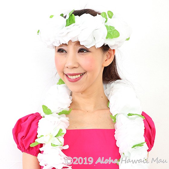 フラダンス ヘッドバンド（ポォ） フラワーヘッドバンド ホワイト