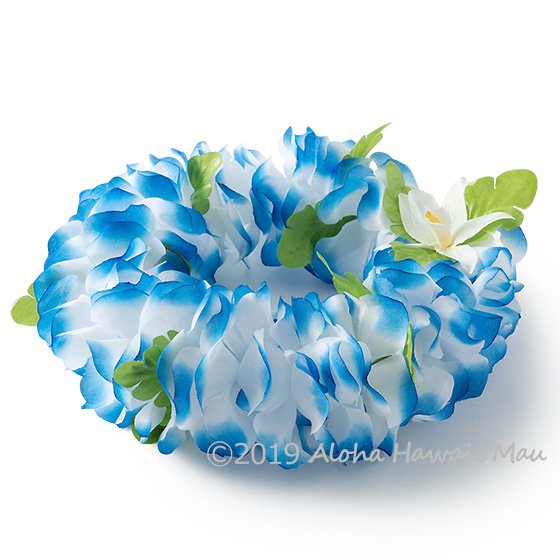 フラダンス ヘッドバンド（ポォ） フラワーヘッドバンド ブルー/ホワイト