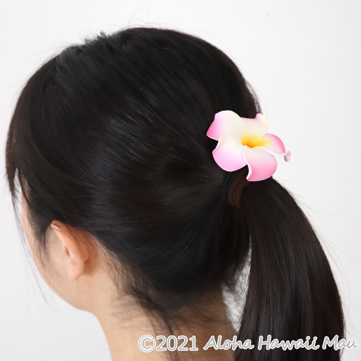 プルメリア ヘアゴム He Pua Nani 6カラー ハワイアン ヘアアクセサリー〈チャーム付リボンラッピング〉ハワイアン ギフト ラッピング