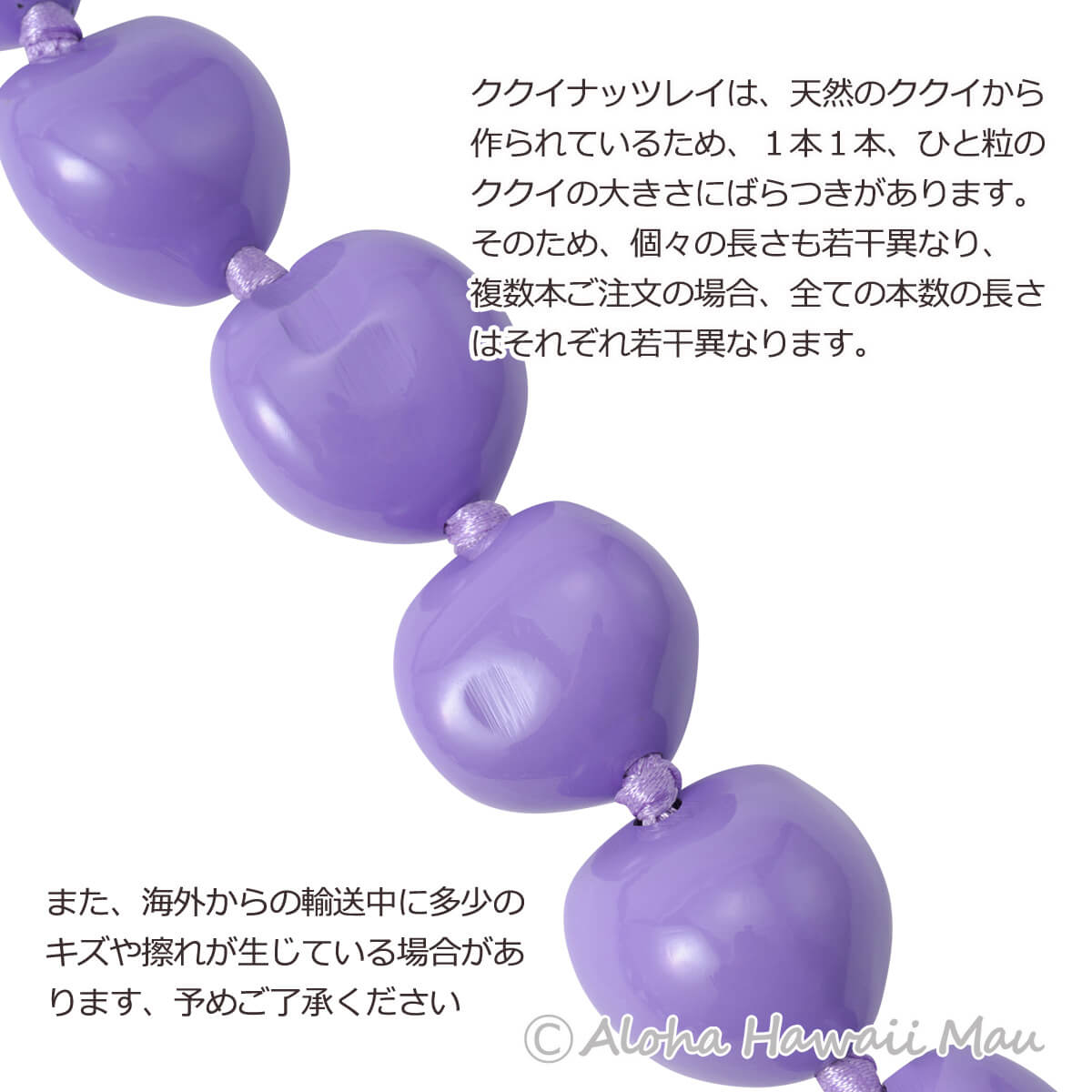 フラダンス レイ ククイ レイ パープル