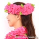 フラダンス ヘッドバンド（ポォ） フラワーヘッドバンド ローズ（ホットピンク）