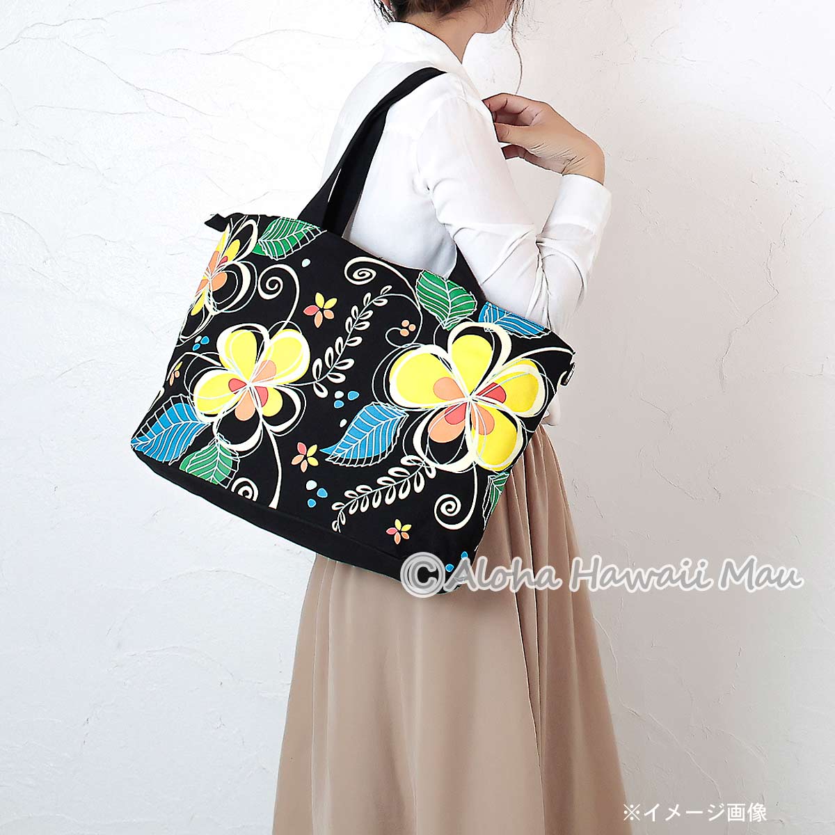 ハワイアン トートバッグ Mサイズ アイランド プルメリア柄 KC Hawaii