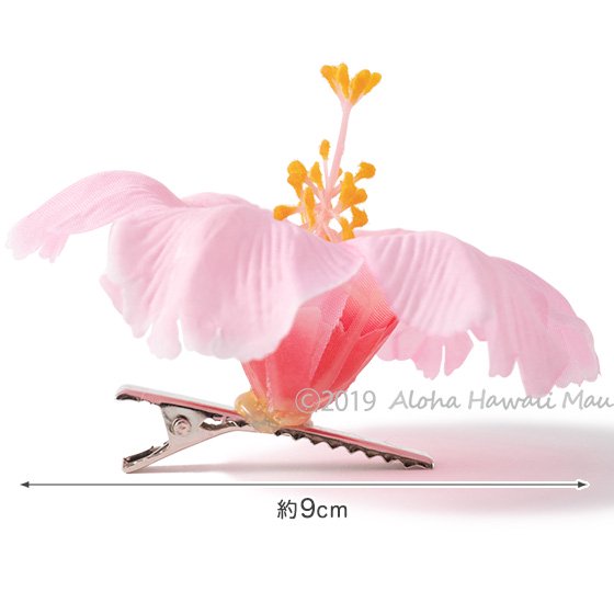 ハイビスカスヘアクリップ ライトピンク