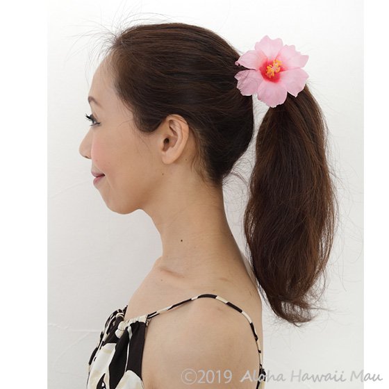 ハイビスカスヘアクリップ ライトピンク
