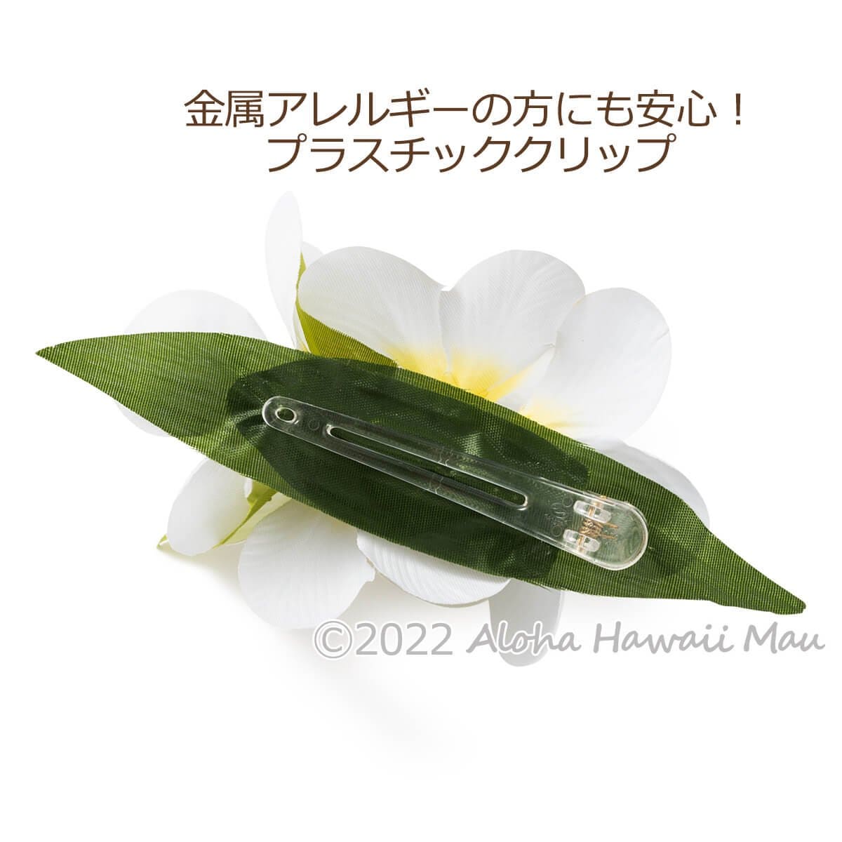 プルメリア フラ ヘアクリップ ホワイト Mサイズ フラ 髪飾り