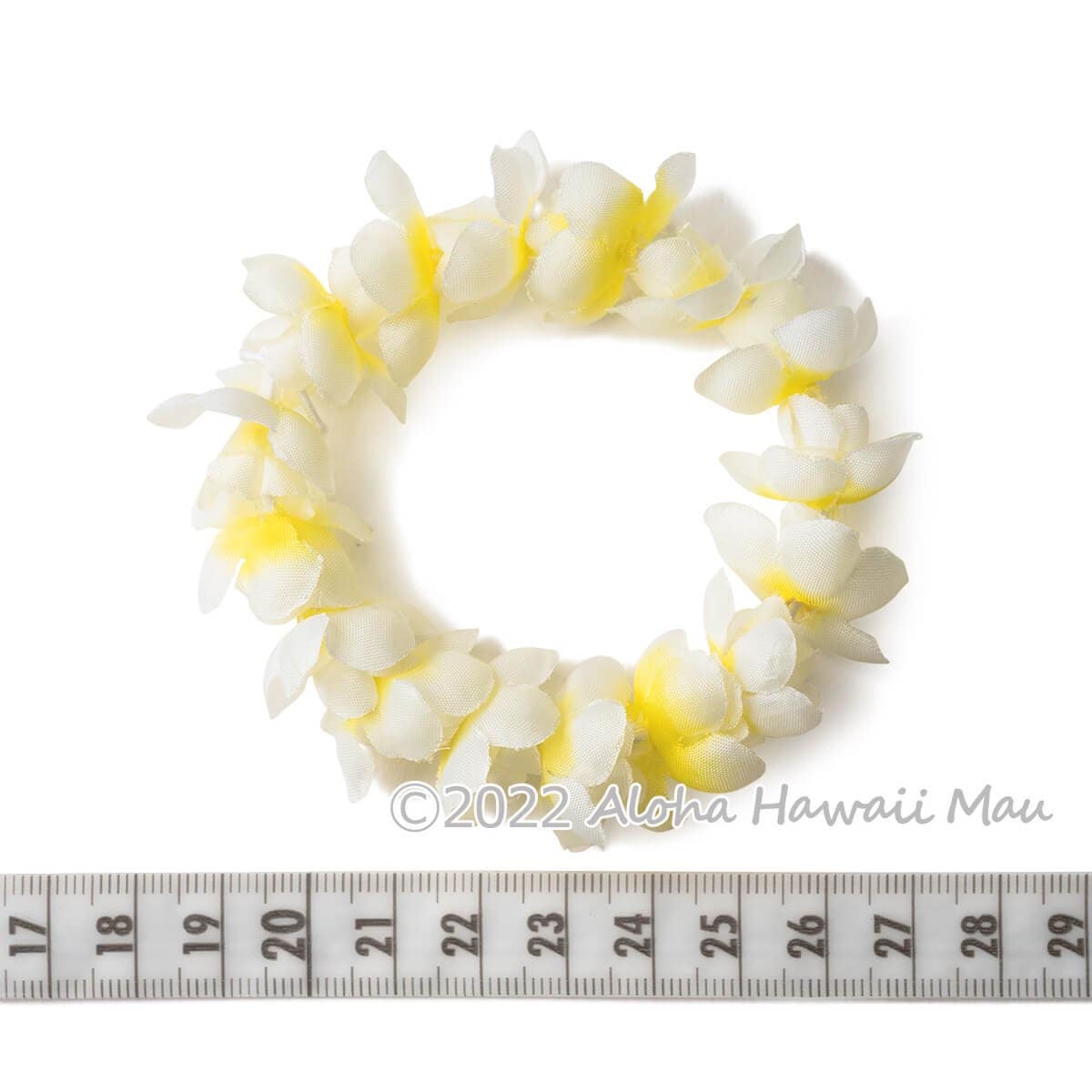 ピカケ ブレスレット シングル ホワイト/イエロー フラ クウペエ アンクレット