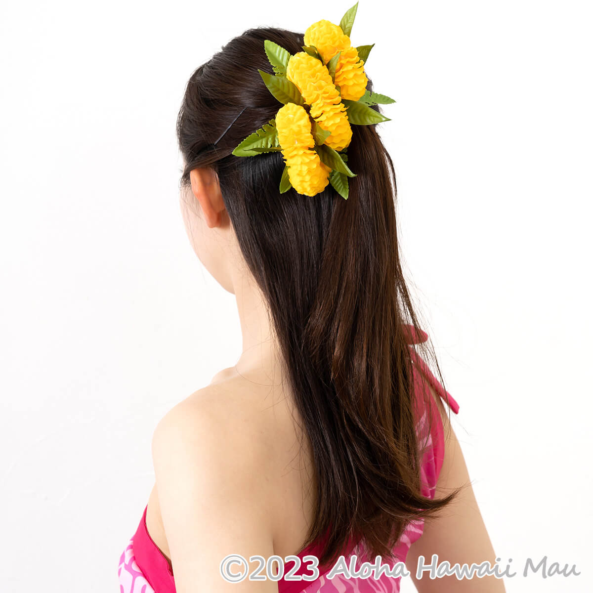 フラダンス 髪飾り イリマ＆マイレ髪飾り M イエロー