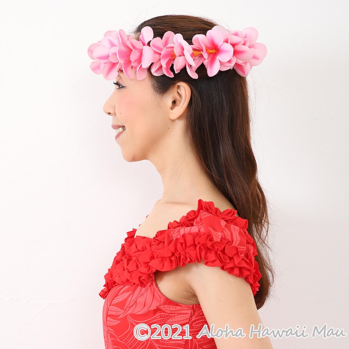 プルメリア ヘッドバンド ピンク プルメリア フラ ポォ