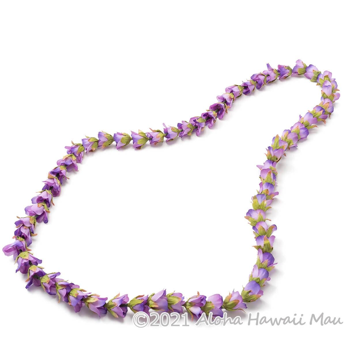 ローズバッド ロングレイ パープル 紫 スモールローズバッド フラ レイ