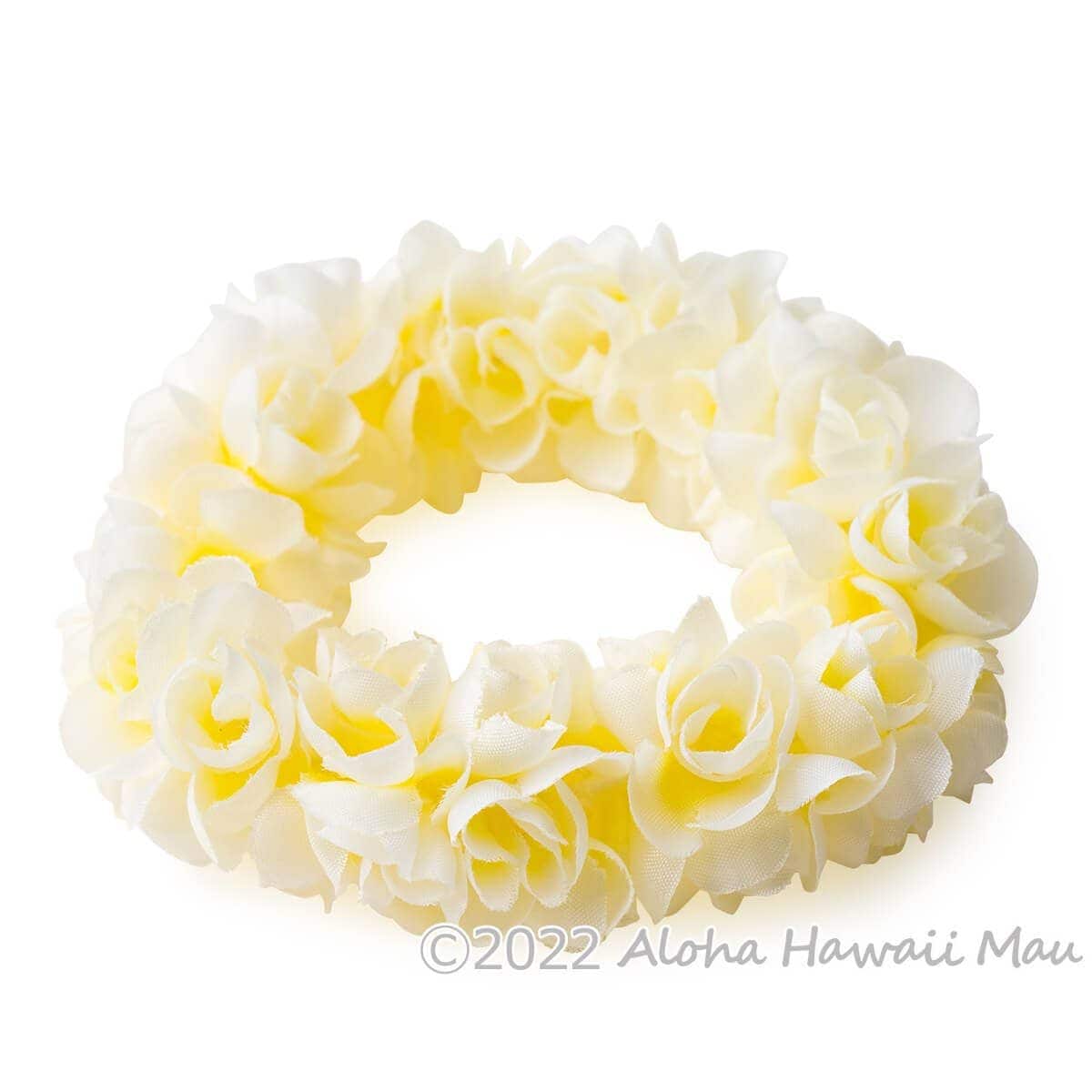 ダブルピカケ ブレスレット ホワイト/イエロー フラ クウペエ アンクレット