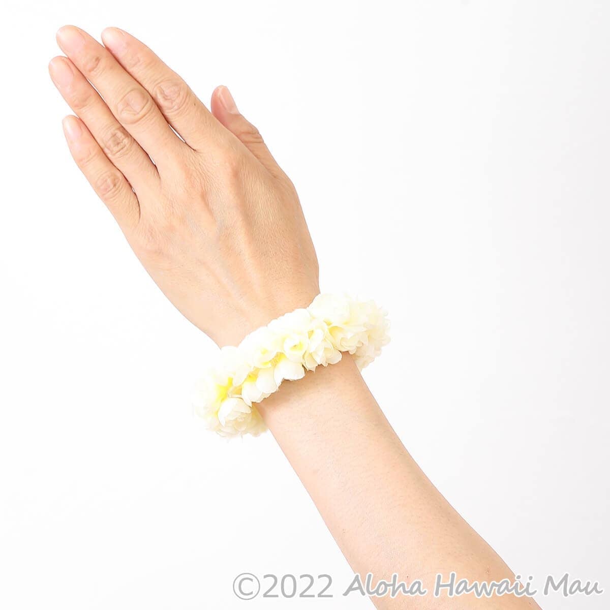 ダブルピカケ ブレスレット ホワイト/イエロー フラ クウペエ アンクレット