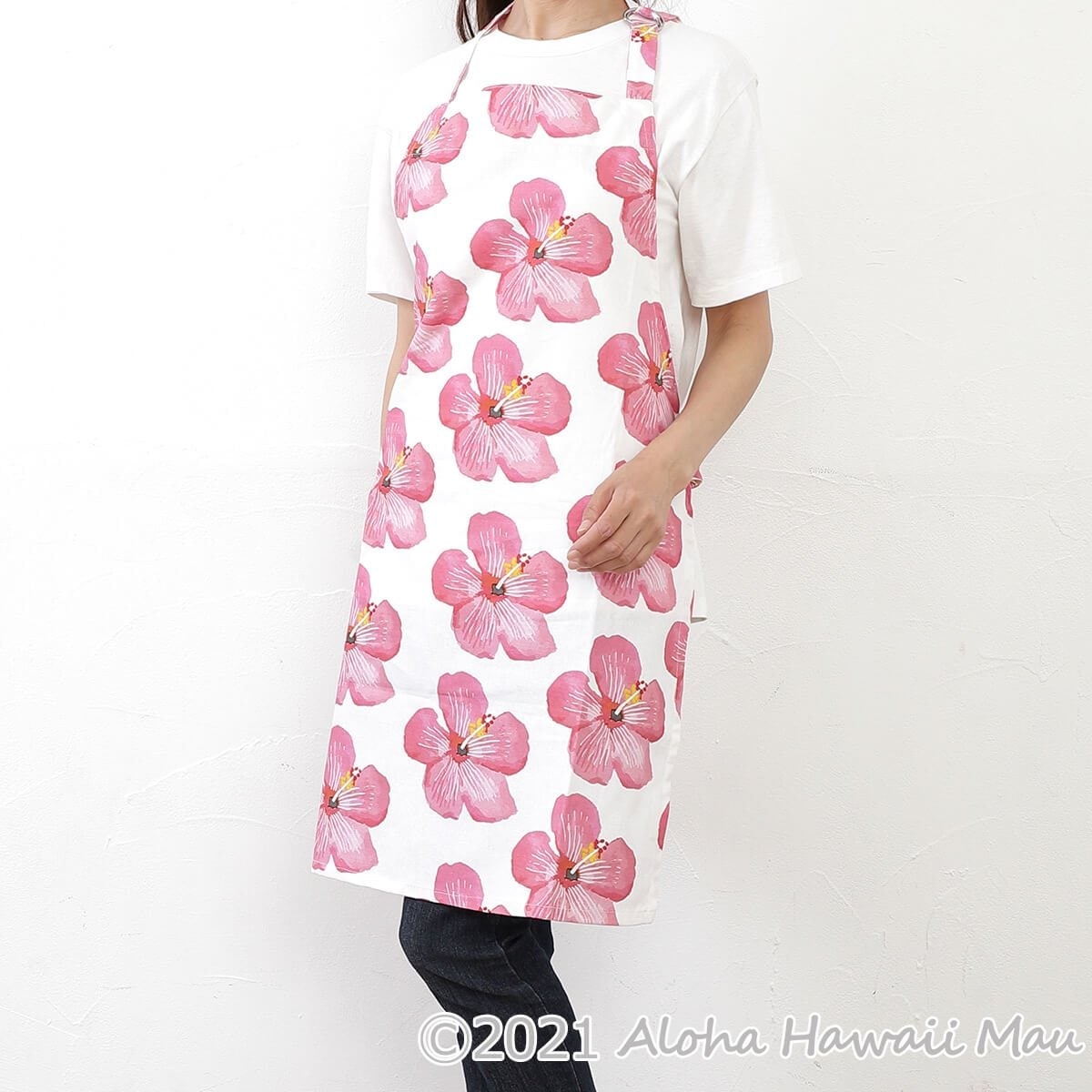 HANAEMORI エプロン ピンク ハイビスカス柄 楽天市場】エプロン