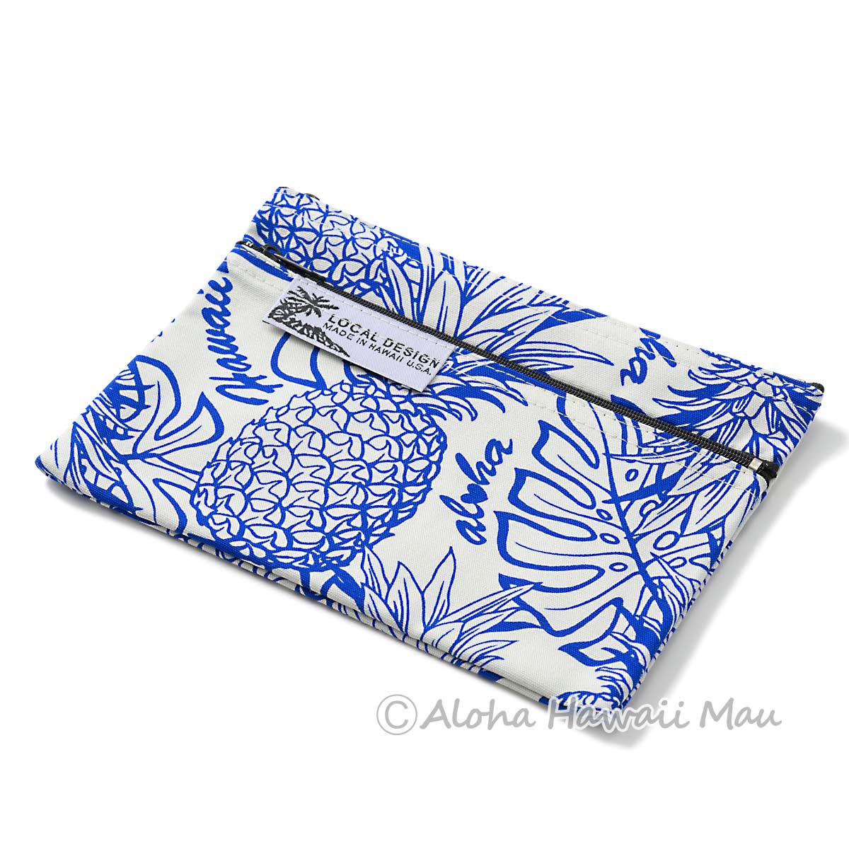 ハワイアンポーチ パイナップル柄 ブルー LOCAL DESIGN ローカル