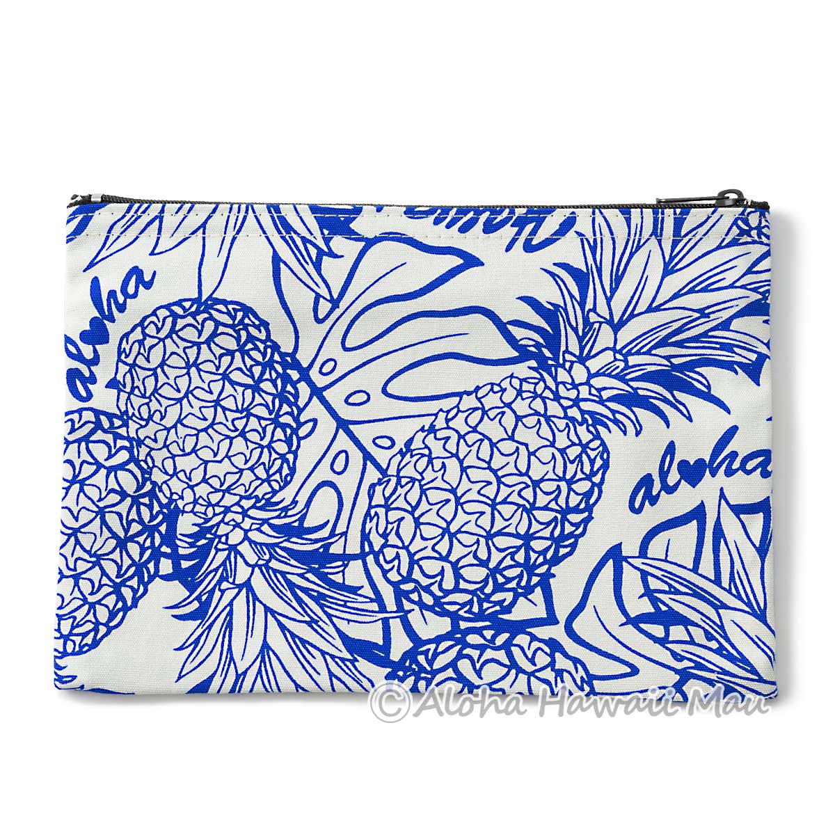 新品★ALOHA COLLECTION ★パイナップル柄ポーチ2セット ハワイアンポーチ パイナップル柄 ブルー LOCAL DESIGN ローカル