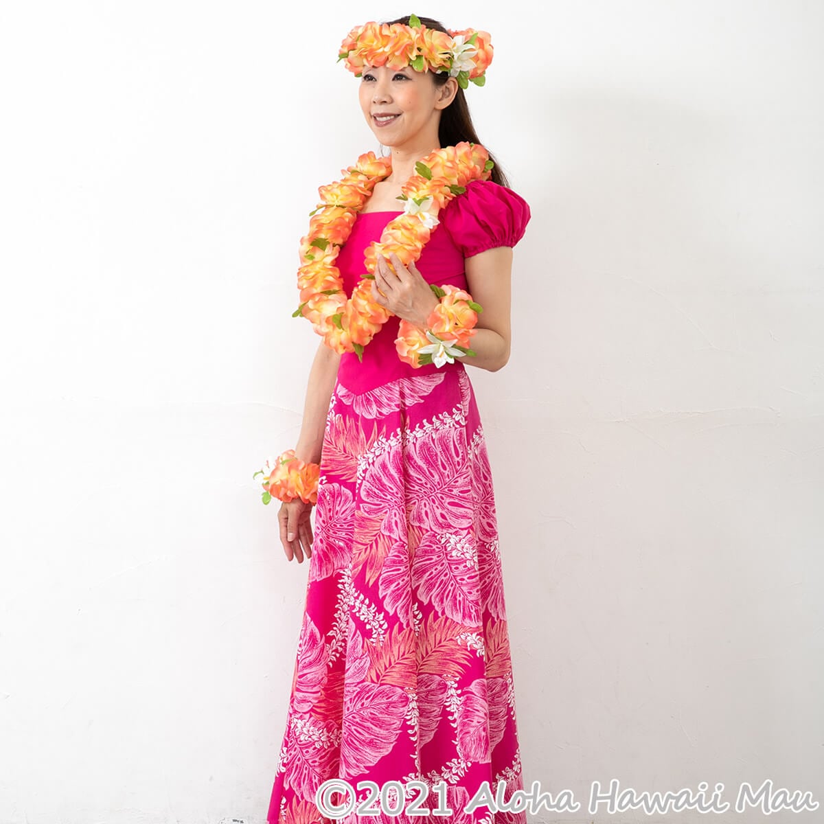 フラダンス レイ フラワーレイ ピーチ | フラダンスアイテム