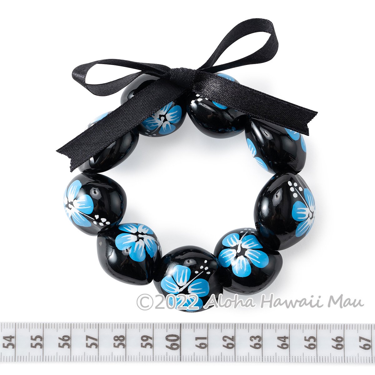 ククイ ブレスレット ハイビスカス ペイント ブルー | フラダンス