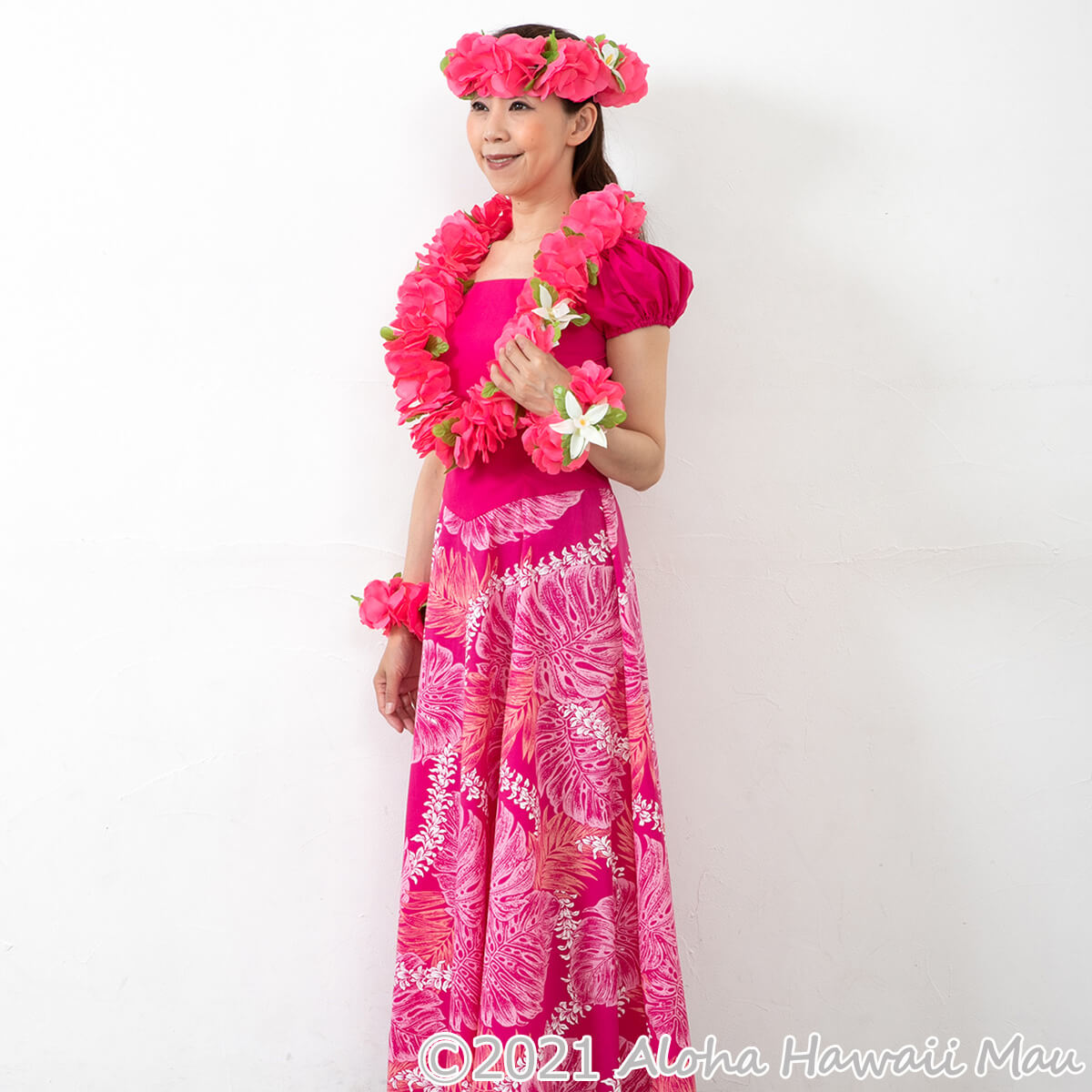 フラダンス レイ フラワーレイ ローズ（ホットピンク） | フラダンス