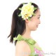 フラダンス 髪飾り アロハ プルメリア 髪飾り L イエロー