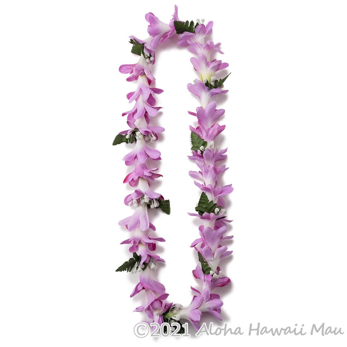 アイランド チューブローズ  ブロッサム ファーン レイ パープル フラダンス レイ