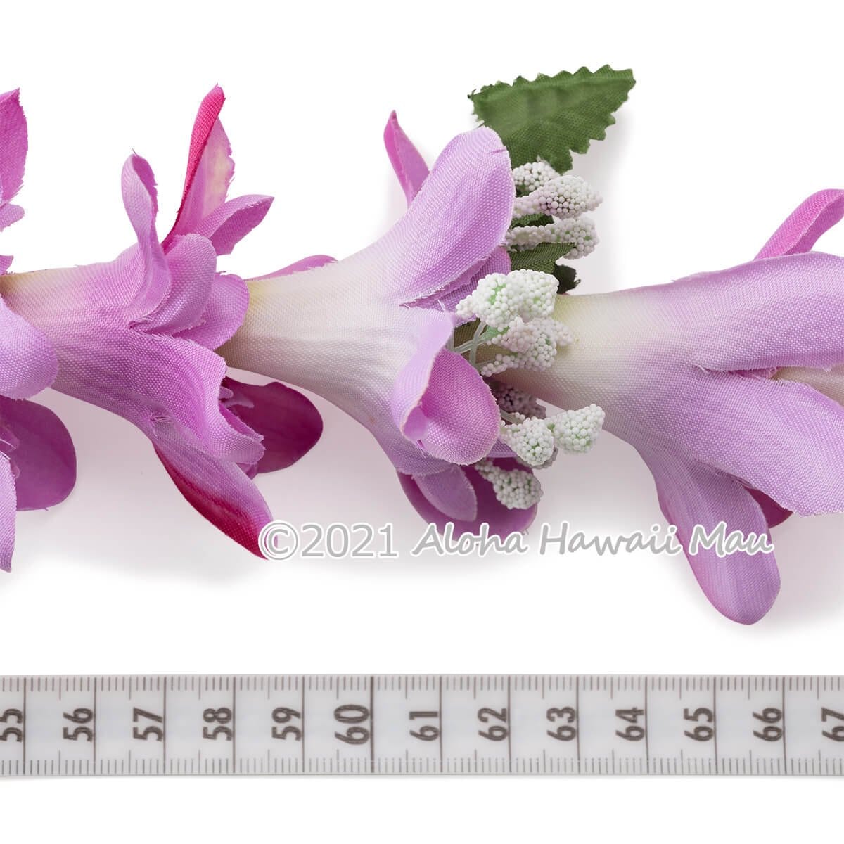 アイランド チューブローズ  ブロッサム ファーン レイ パープル フラダンス レイ