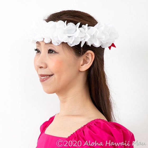 フラダンス ヘッドバンド（ポォ）プルメリアプナ ホワイト