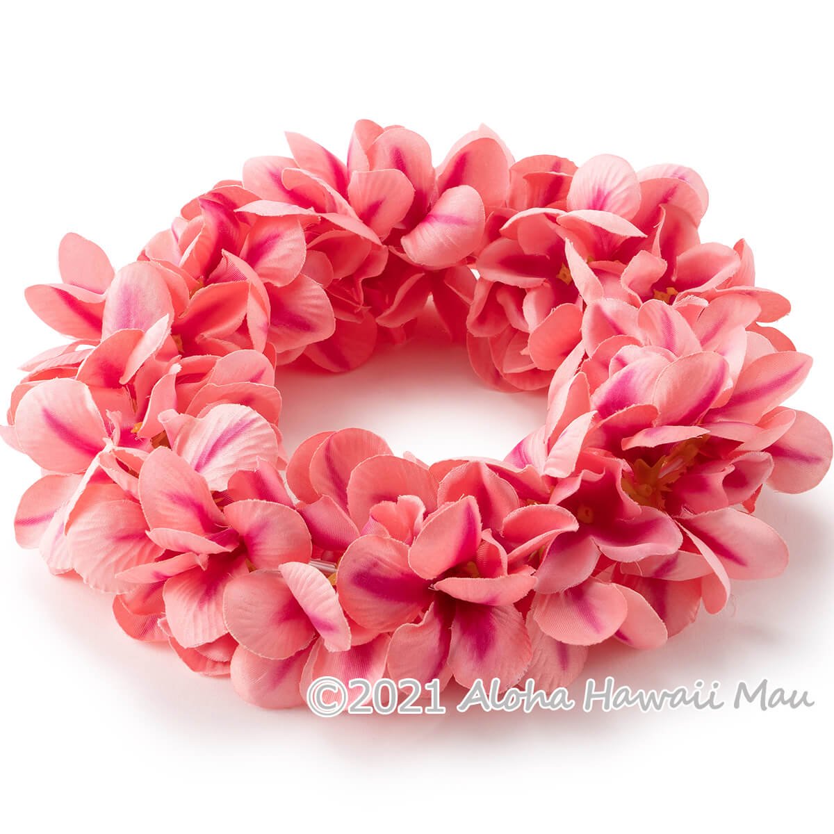 フラダンス ヘッドバンド アロハ プルメリア ダブル ヘッドバンド ピーチ