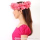 フラダンス ヘッドバンド アロハ プルメリア ダブル ヘッドバンド ピーチ