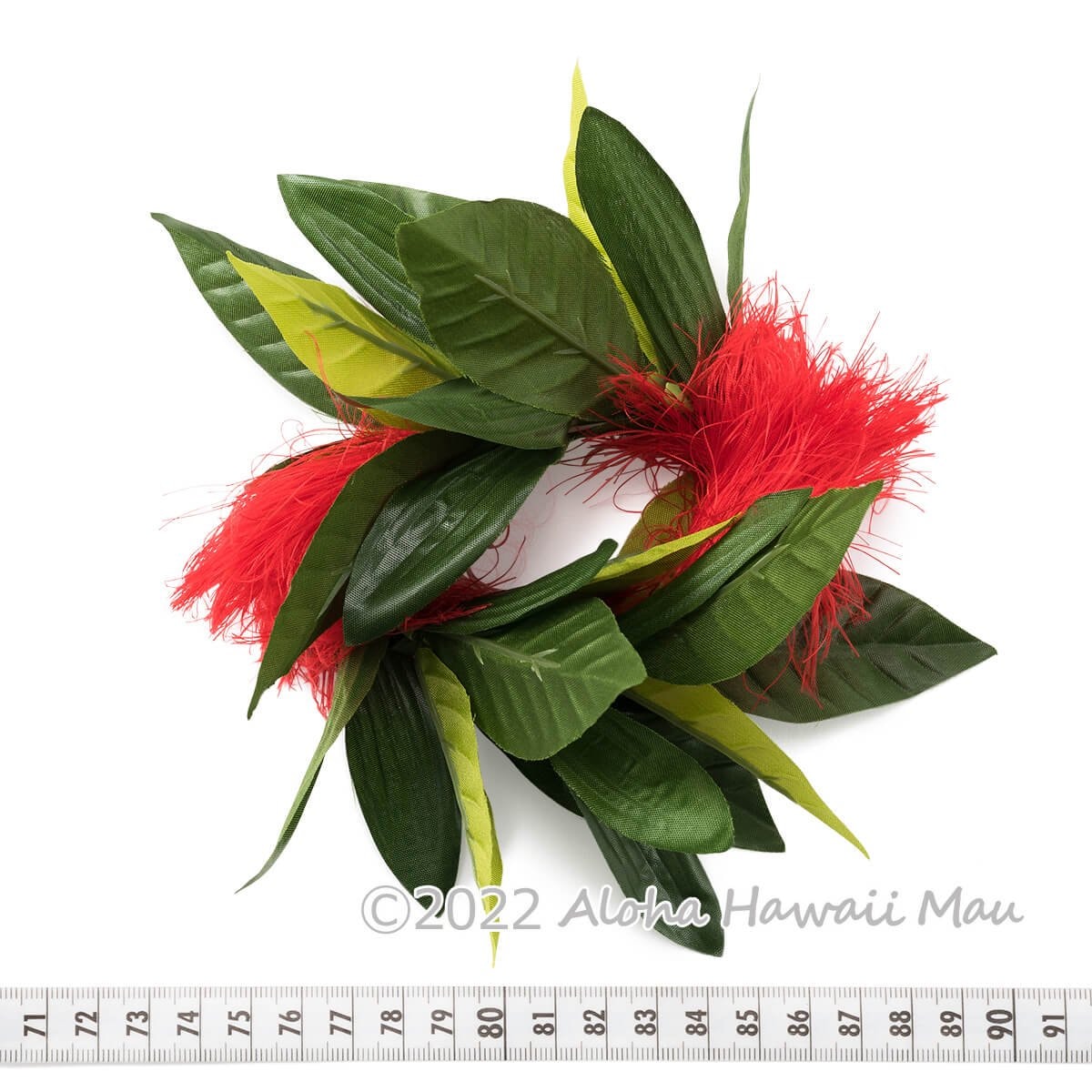 オヒアレフア ハワイマイレ ブレスレット レッド フラダンス クウペエ アンクレット