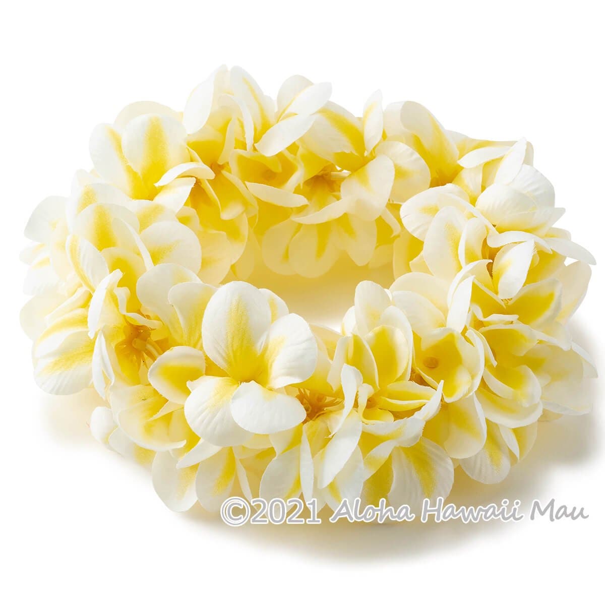 フラダンス ヘッドバンド アロハ プルメリア ダブル ヘッドバンド イエロー