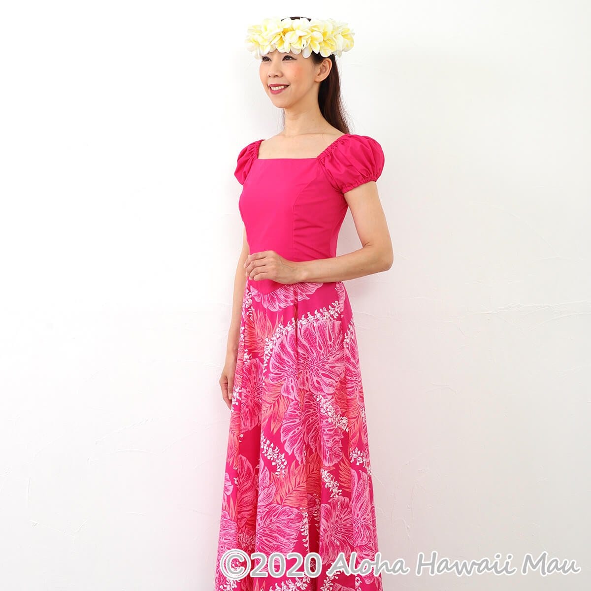 フラダンス ヘッドバンド アロハ プルメリア ダブル ヘッドバンド イエロー