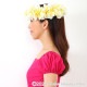 フラダンス ヘッドバンド アロハ プルメリア ダブル ヘッドバンド イエロー