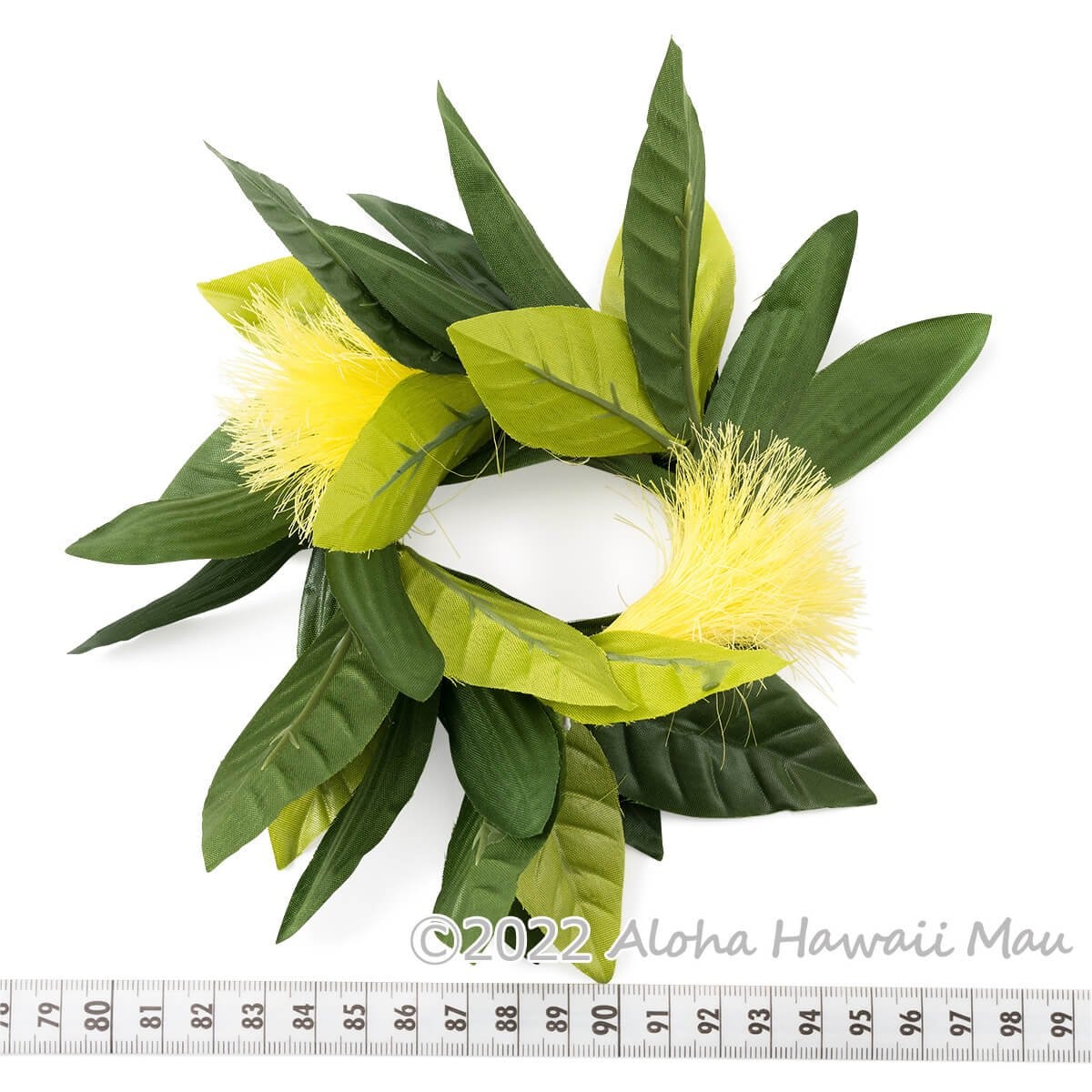 オヒアレフア ハワイマイレ ブレスレット イエロー フラダンス クウペエ アンクレット