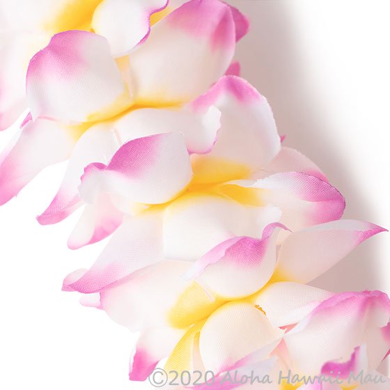 フラダンス レイ プルメリアプナレイ ピンクイエロー