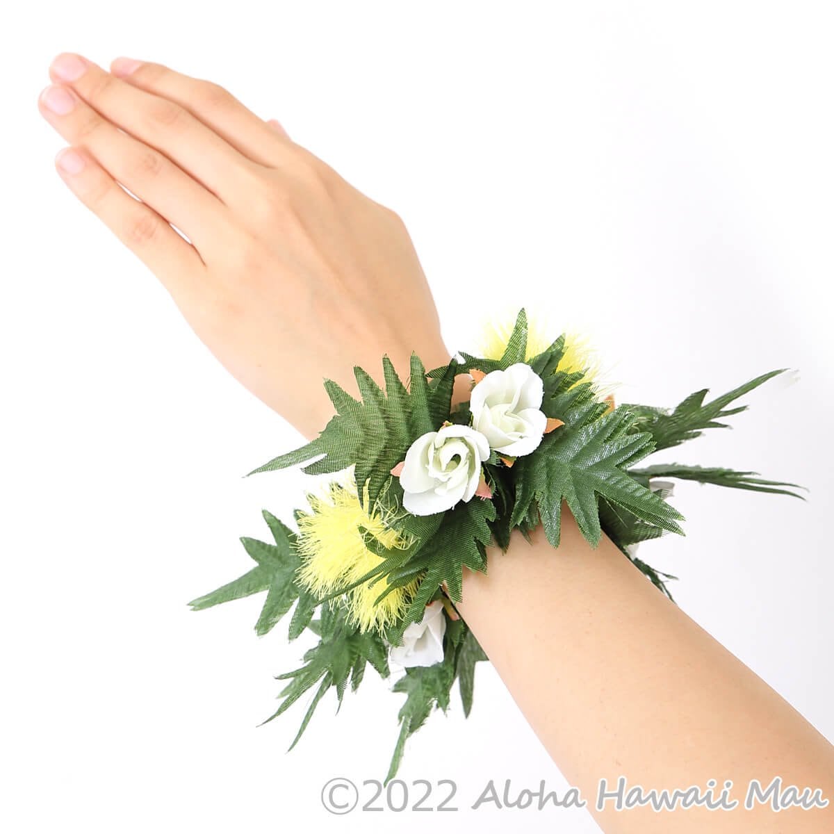 オヒアレフア ローズ ブレスレット イエロー フラダンス クウペエ アンクレット