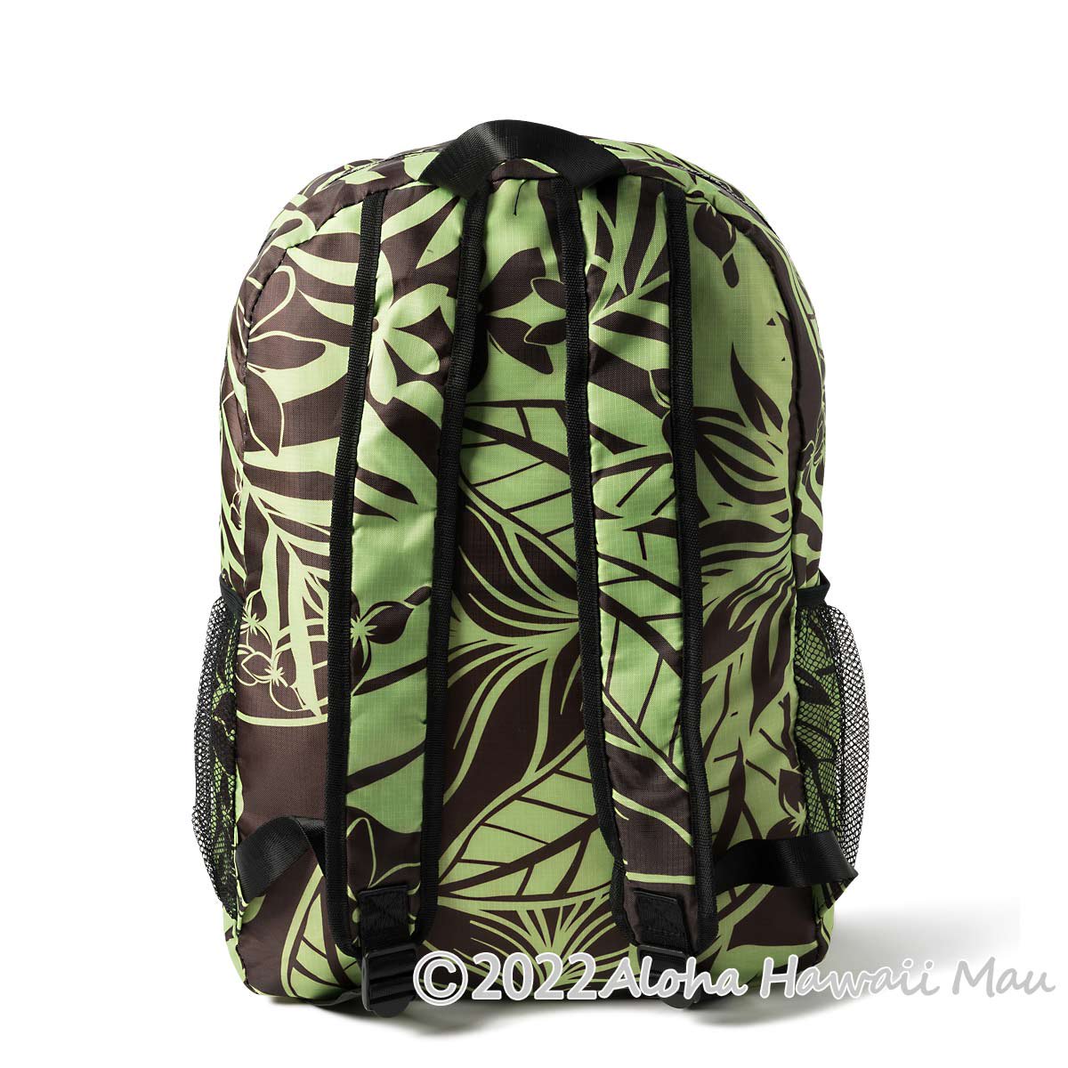 リュック・バックパック Handwoven Backpack using Pandan Leaves ハワイアンエコバッグ 折りたたみトロピカル バックパック グリーン