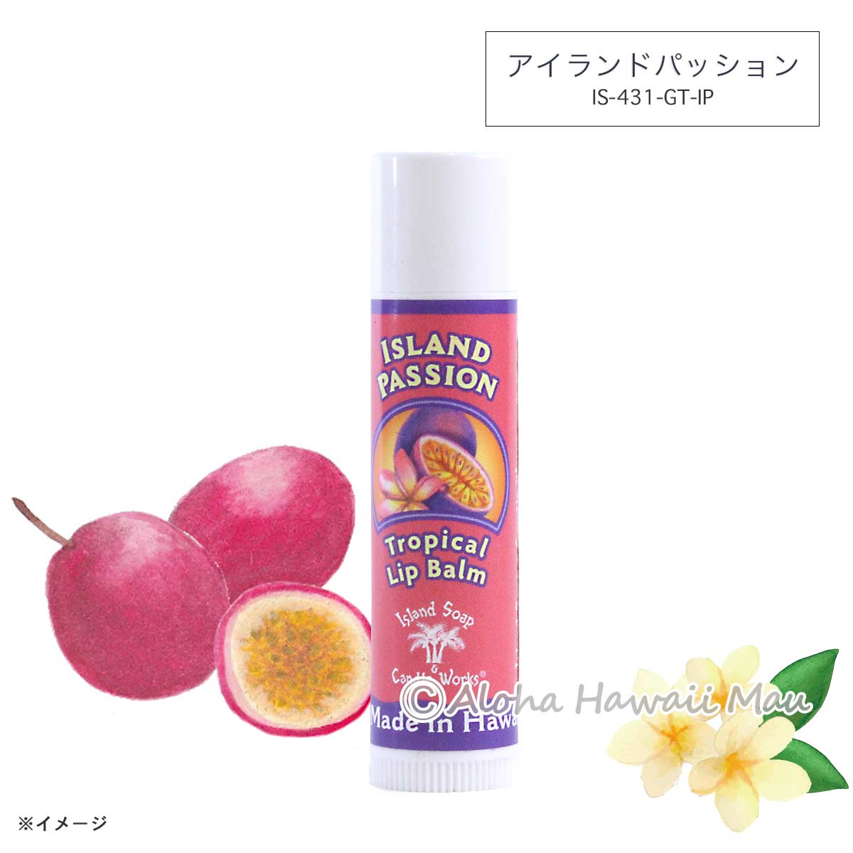 トロピカルリップスティック 4g 4つの香り〈チャーム付リボンラッピング〉ハワイギフト Island Soap＆Candle Works アイランドソープ＆キャンドルワークス