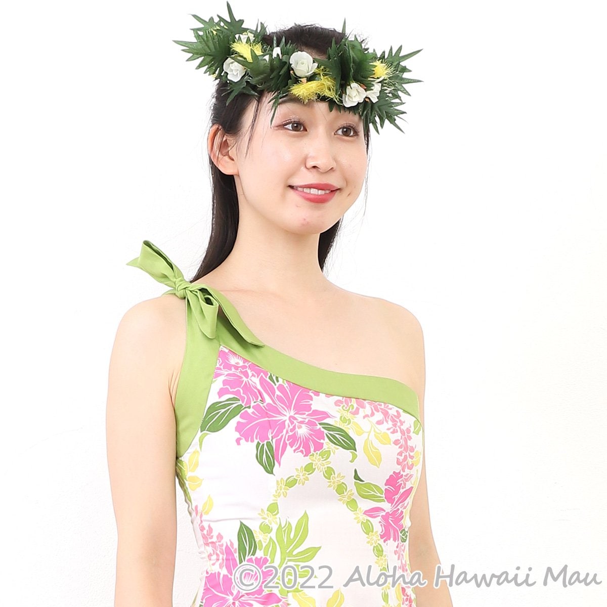 オヒアレフア ローズ ヘッドバンド イエロー フラダンス ヘッドバンド
