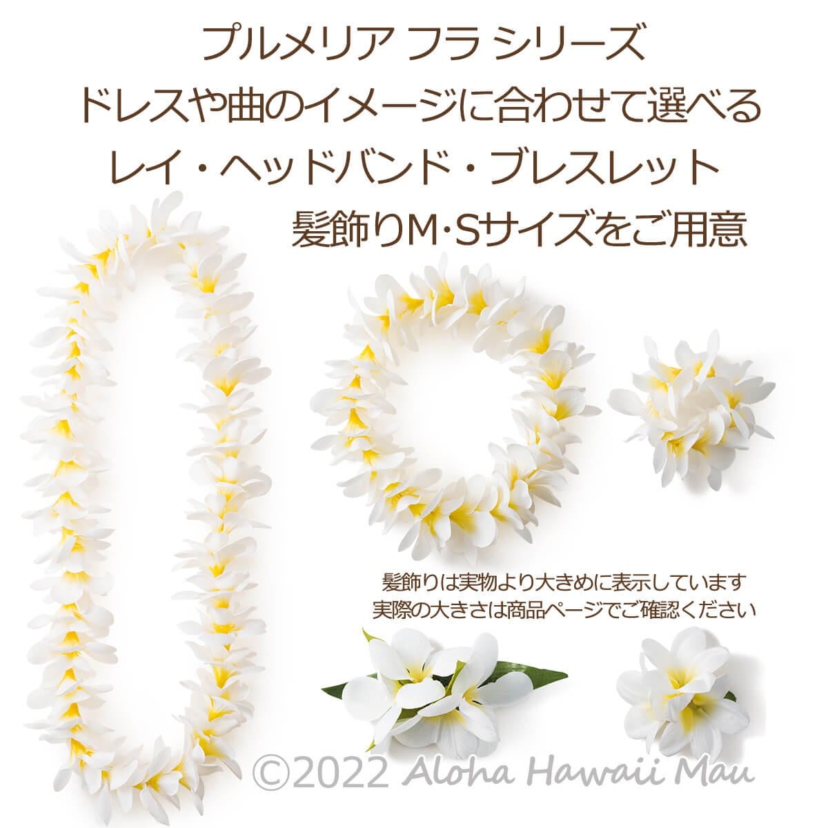 プルメリア ヘッドバンド ホワイト プルメリア フラ ポォ