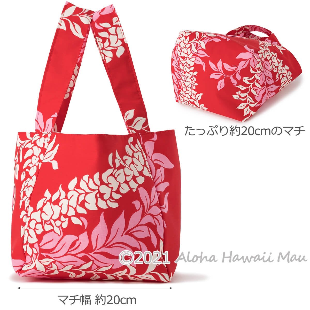 LIILIILEA エコバッグ ミニトートバッグ(ランチバッグ) レッド