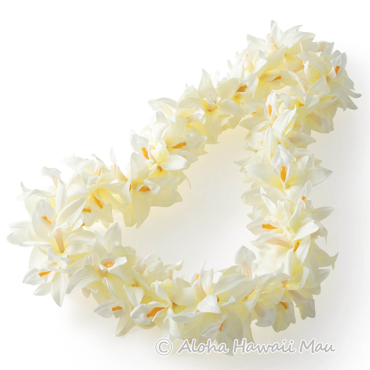 8個セットフラダンス用レイとレイポウ　 ホワイトとイエロー フラダンス レイ バンダオーキッド ダブル レイ ホワイト | フラダンス