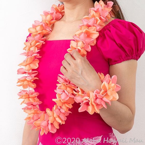 フラダンス ブレスレット プルメリアプナ ピーチピンク