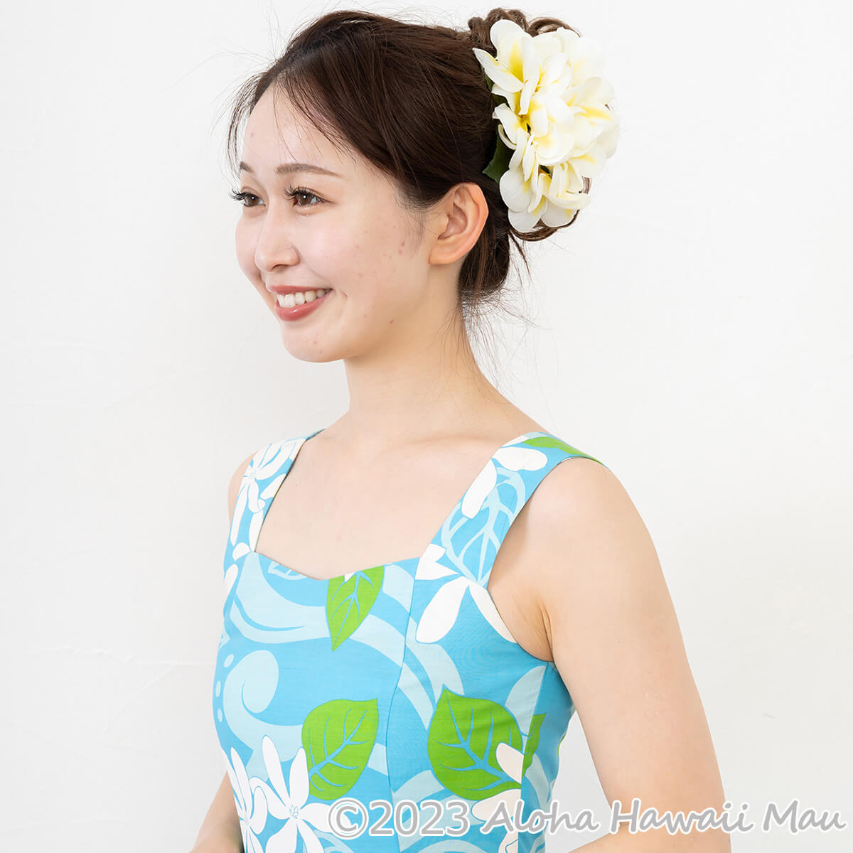 アロハ プルメリア ダブル 髪飾りL イエロー フラダンス ヘアクリップ