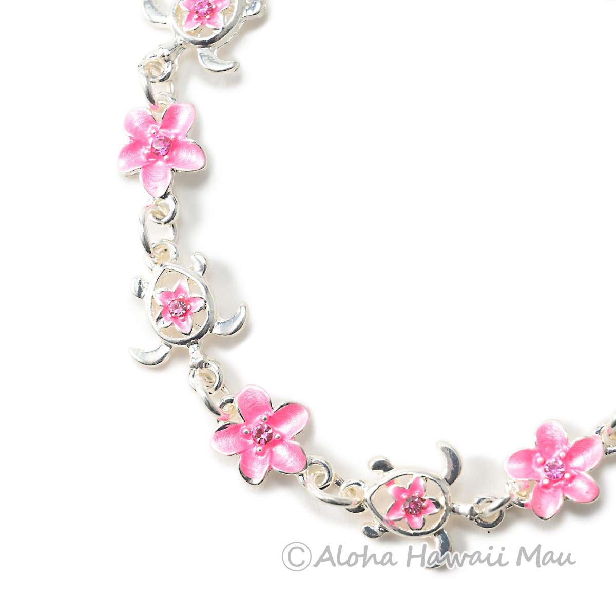 ハワイアン ブレスレット ホヌ＆プルメリア＜ピンク＞ | アクセサリー